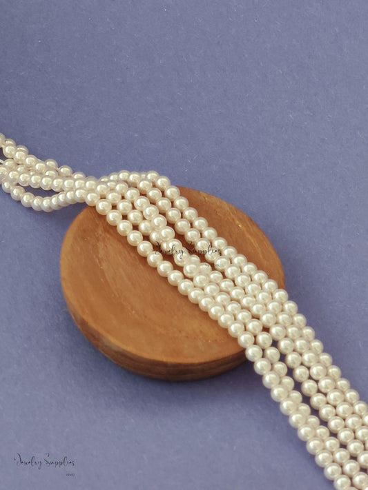 Swarovski imitation 4 mm glass pearl beads 15 inch strand alcohol acid guaranteed coating SWIGP02