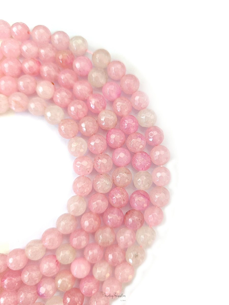 8 mm agate beads shades of pink semiprecious gemstones 8MMABS33