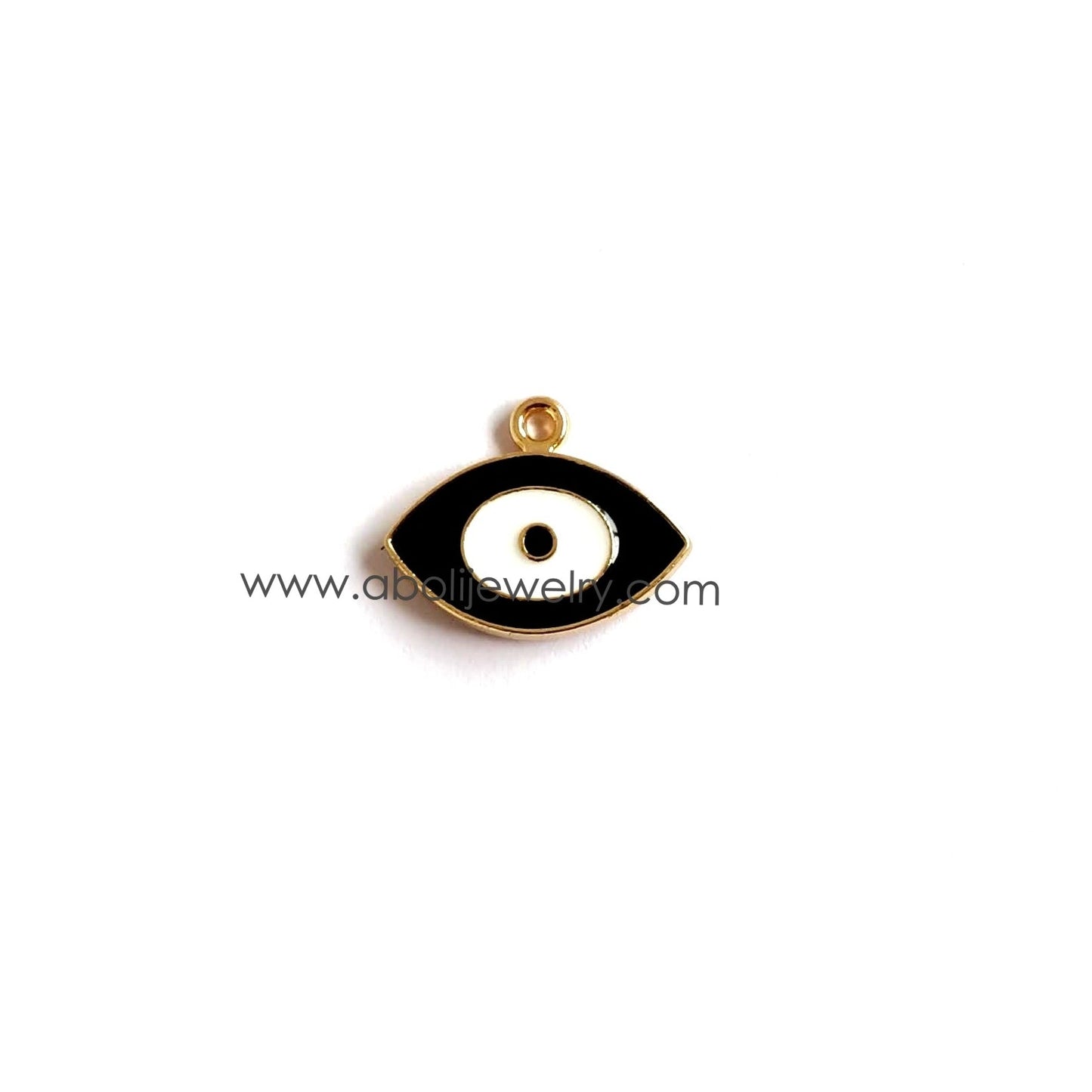 Black evil eye charm pendant for enamel jewellery making
