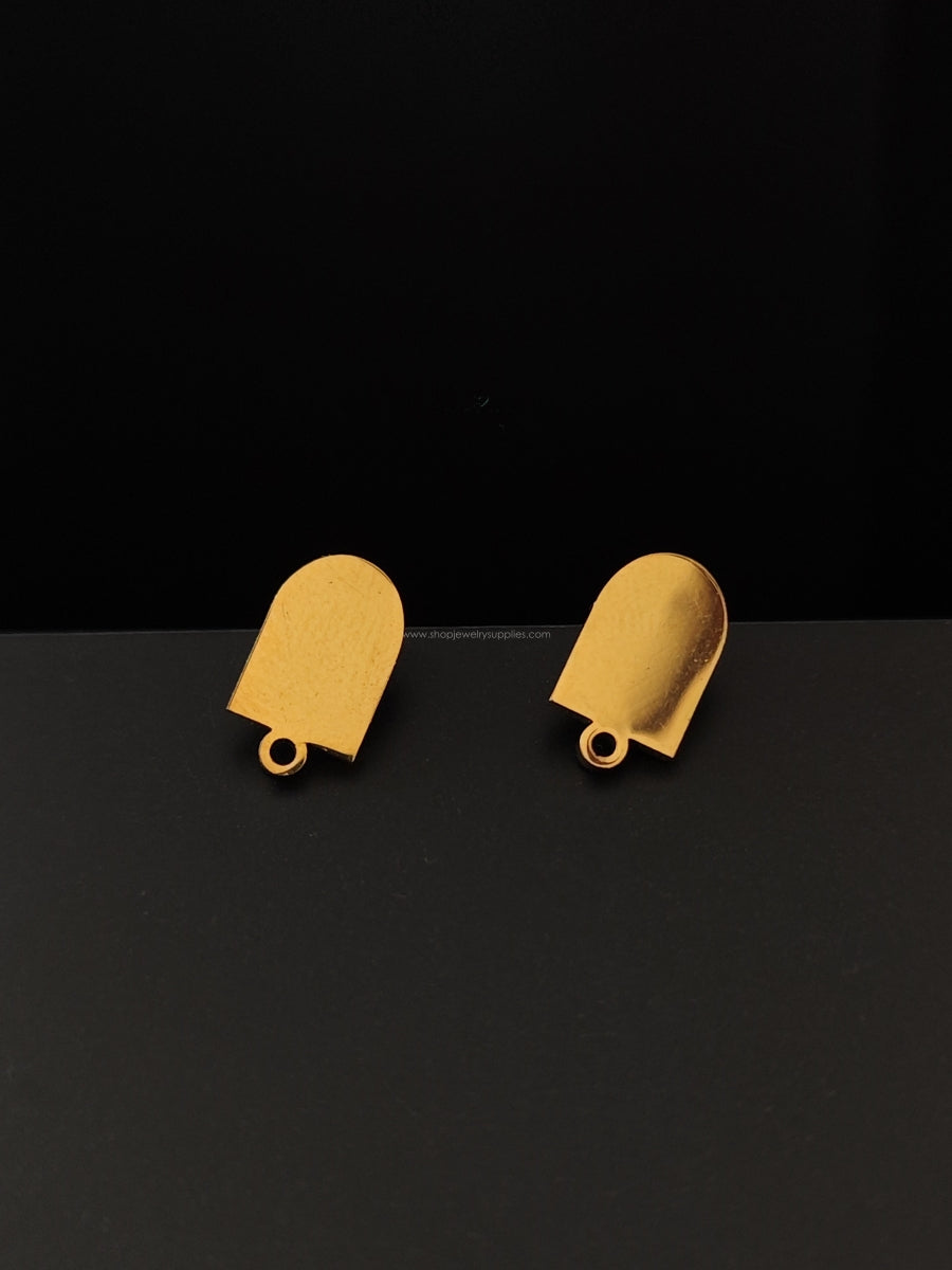 Golden arch shaped stud earring findings 304 stainless steel earring making