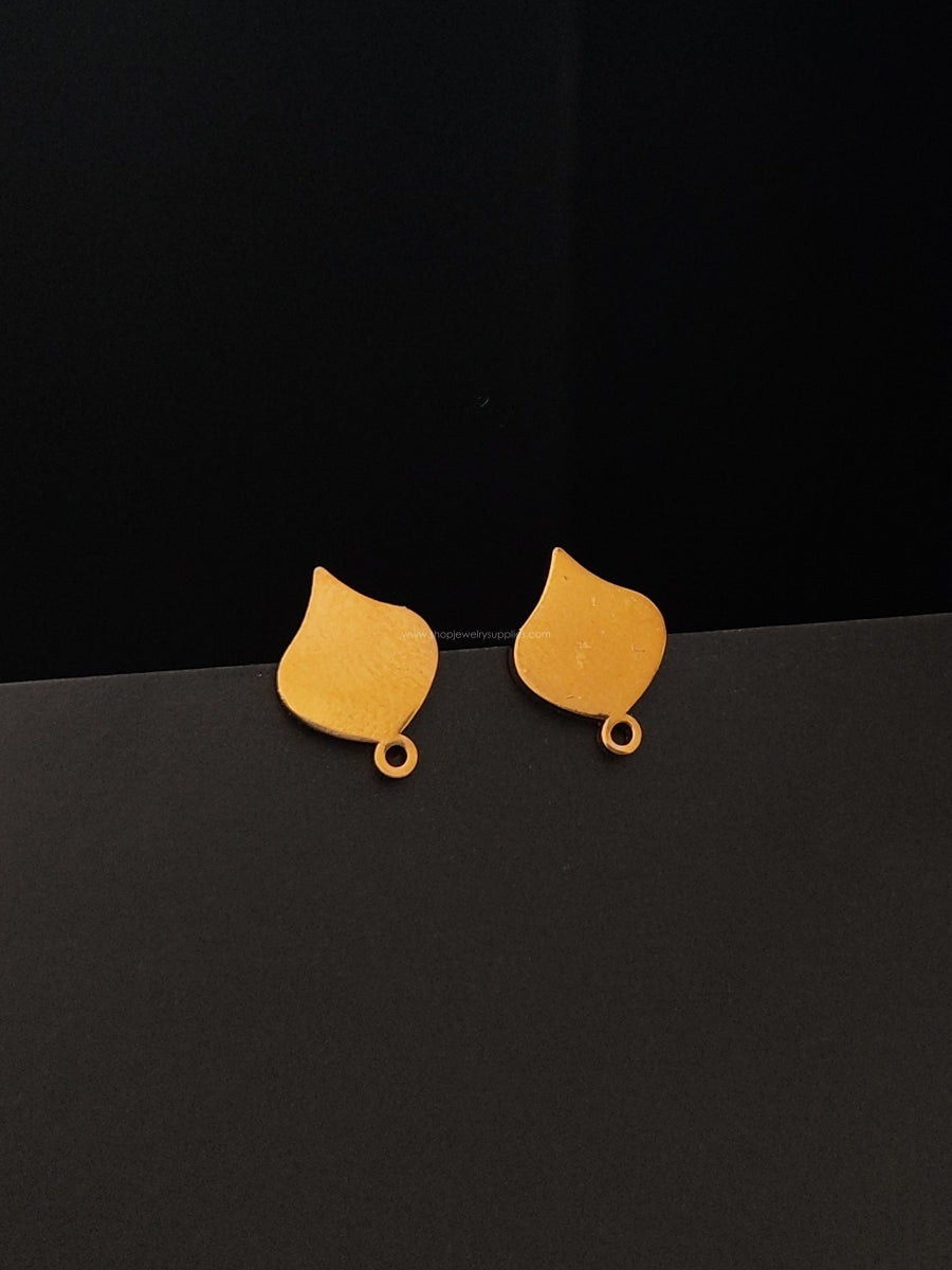 Golden Moroccan ogee shaped stud earring findings 304 stainless steel earring making SSEF8 2 pieces