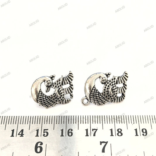 Silver earrings peacock stud components metal earrings findings ESS47