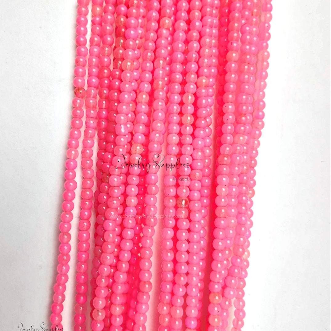 4 mm glass beads for beaded jewellery making round beads GB4P20 200+ beads