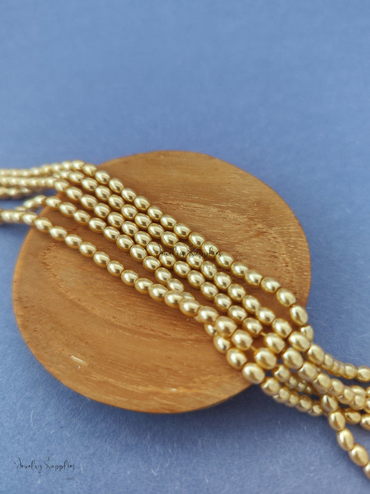 Swarovski imitation 4x3 mm oval glass pearl beads 16 inch strand alcohol acid guaranteed coating SWIGP04