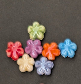 Pearlized Porcelain flower bead for jewellery making PBJB6 1 bead