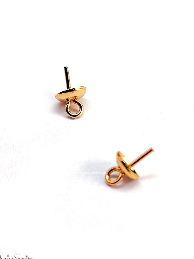 18 K gold plated peg bails for beads pendants pearl jewellery making