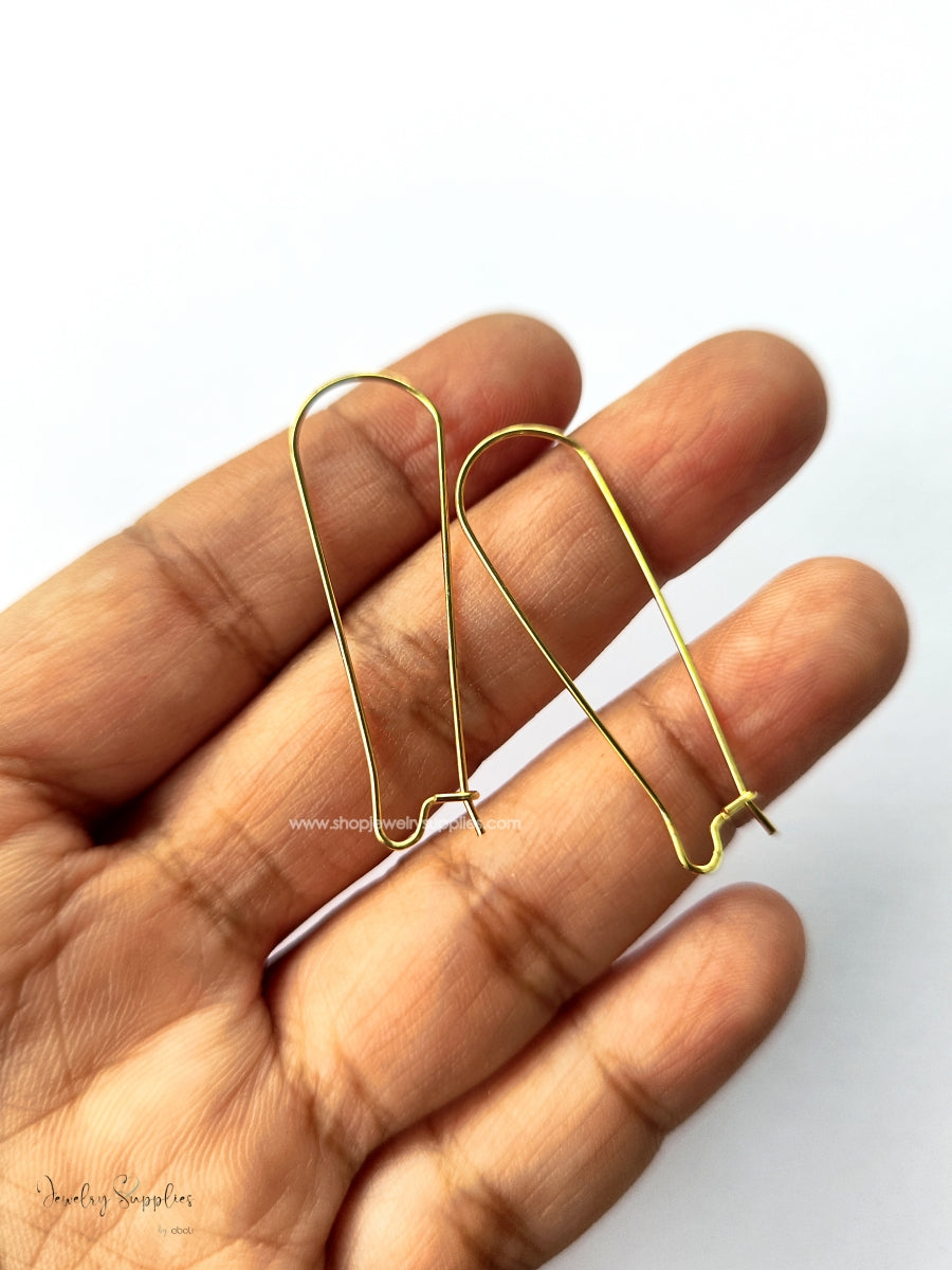 jewellery_making_materials_304 stainless steel golden kidney hooks 18 K gold plated earrings wires for dangle earrings