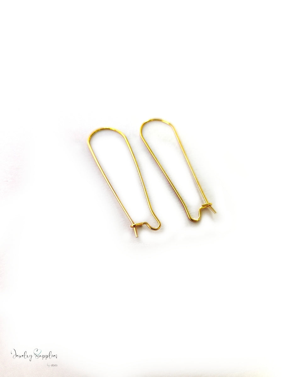 jewellery making materials jewellery_making_materials_304 stainless steel golden kidney hooks 18 K gold plated earrings