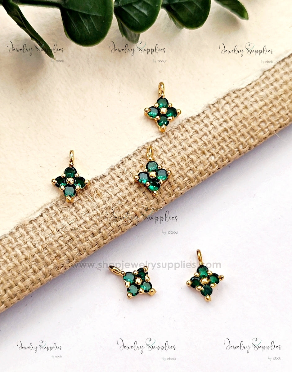 AD flower pendant Green stone ADSFCP05 1 pendant