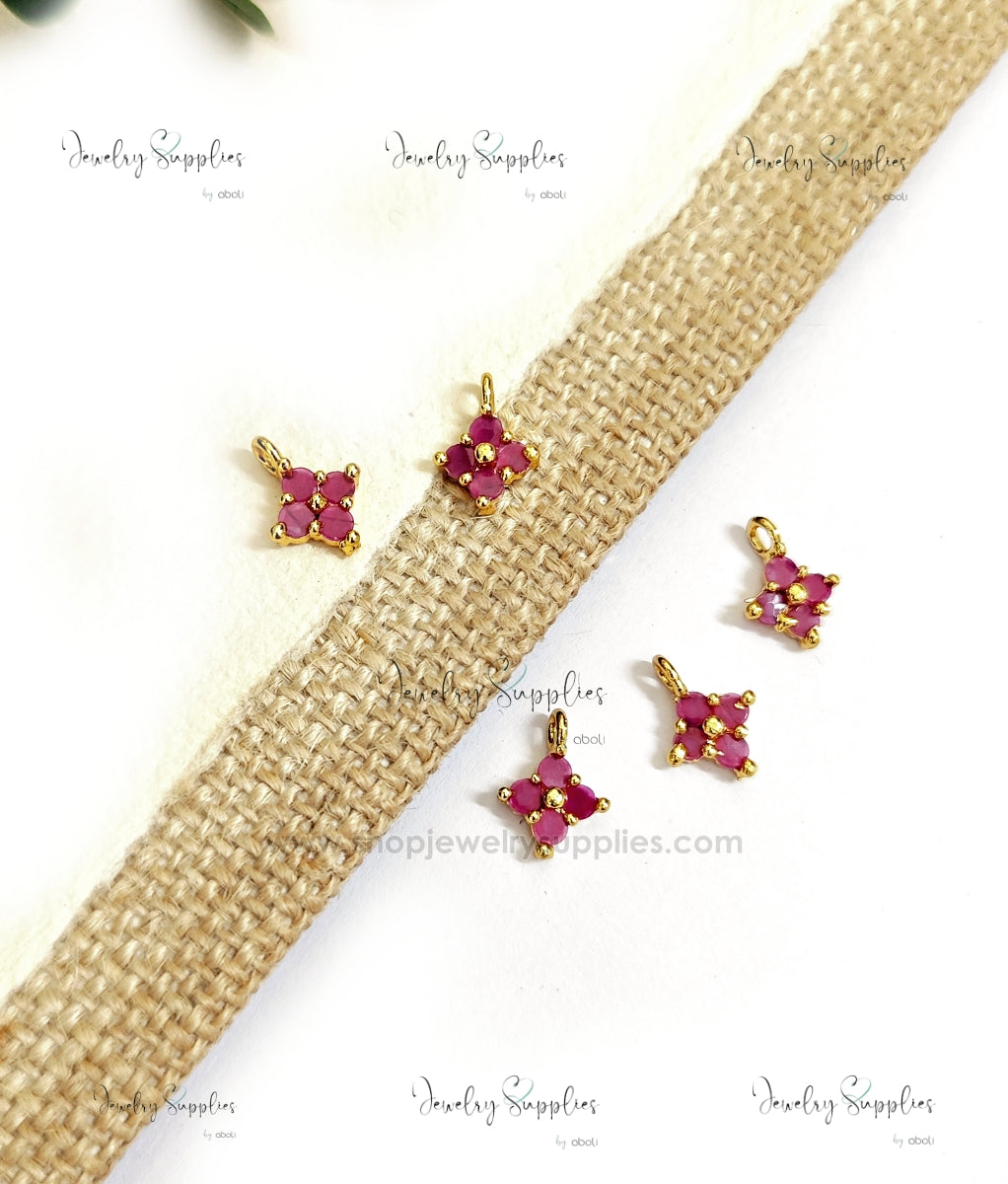 AD flower pendant ruby stone ADSFCP06 1 pendant