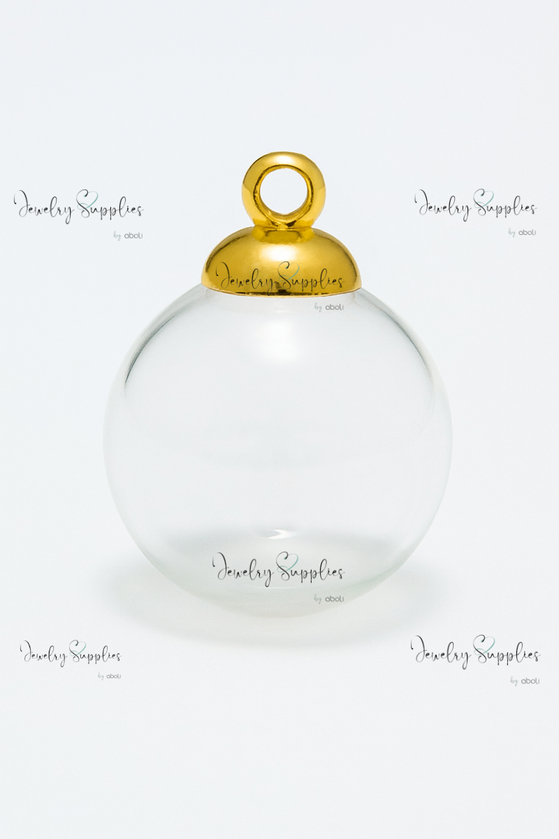 Transparent glass globe pendant for resin jewellery shaker charm CGG15