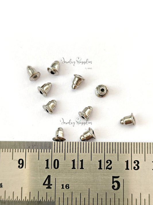 Metal earrings stoppers silver earrings backs ear ring findings SMES10