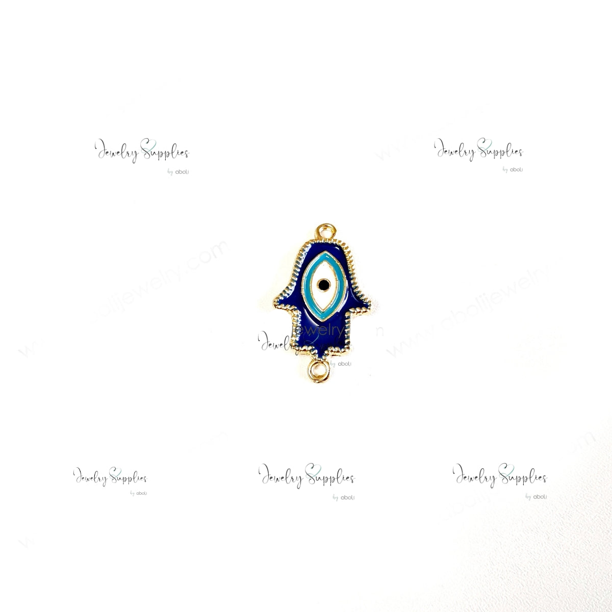 Dark blue connector evil eye charm evil eye pendant