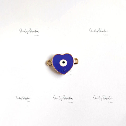 Evil Eye Heart Charm dark blue for evil eye bracelet rakhi necklace jewellery making