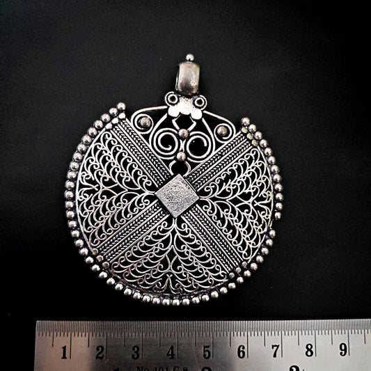 German silver filigree big mandala pendant SP201