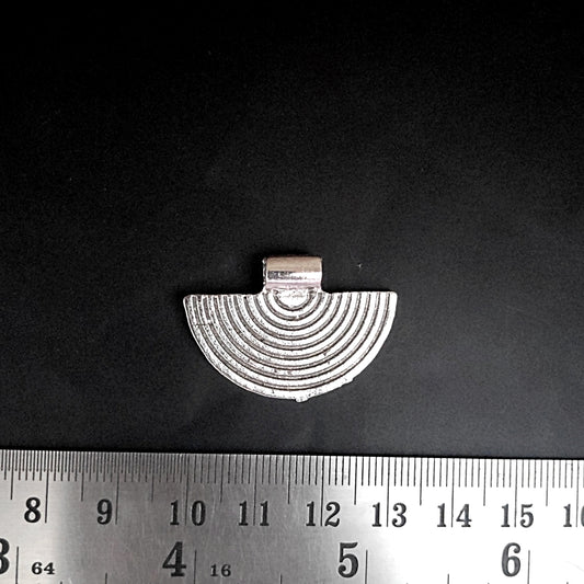 Oxidised silver half circle tribal pendant earrings findings SP202