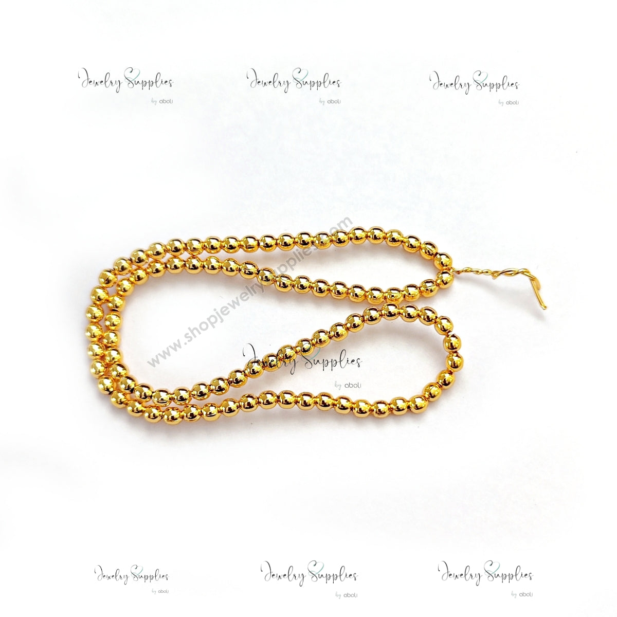3mm Round Golden Spacer Beads for Nath Making Micron Plated Gold Beads PSBGO3 1 string