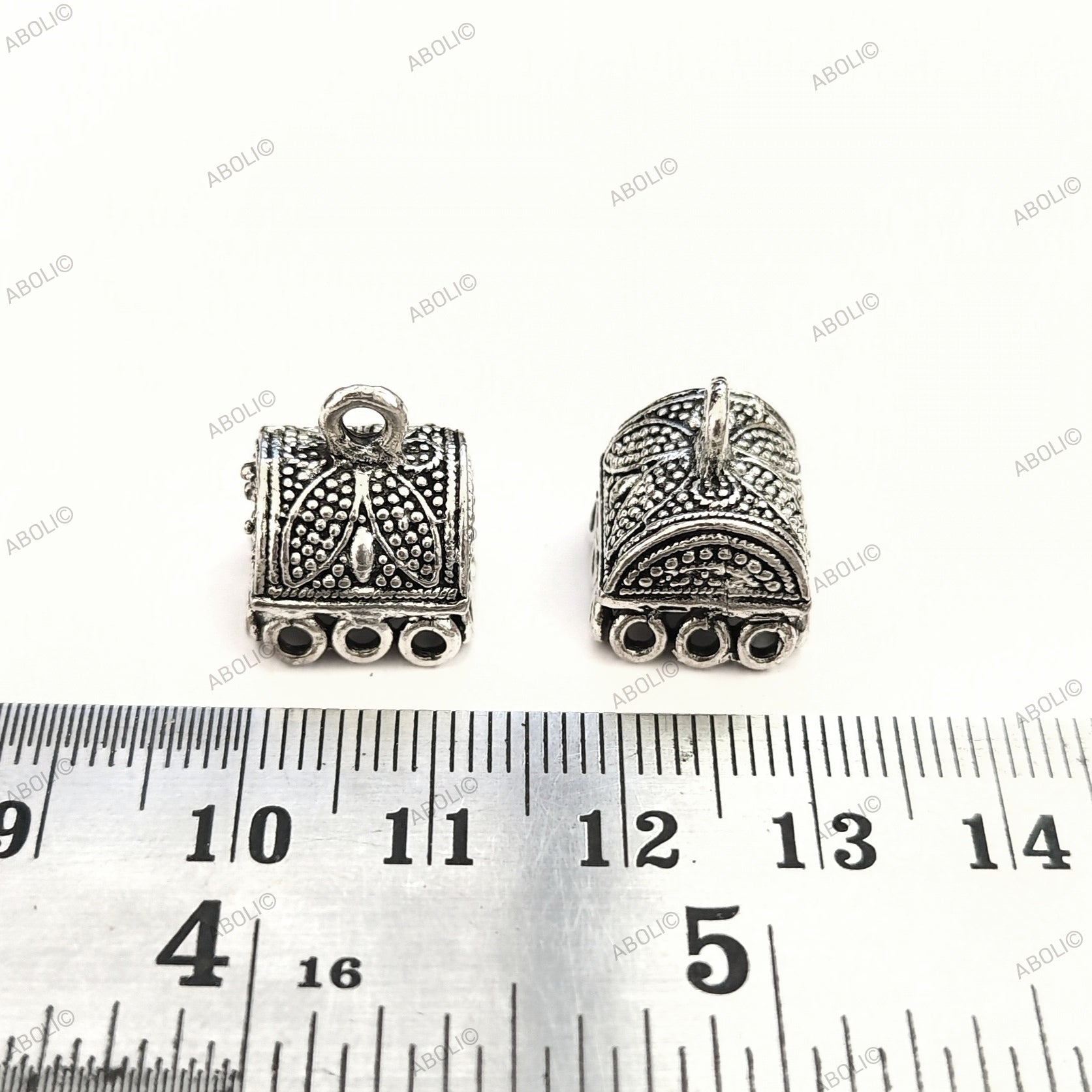 Sanduk, treasure chest shape Silver jhumka bases MJBS93