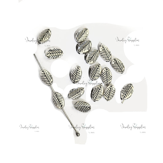Silver leaf spacer beads SSB68 10 gm