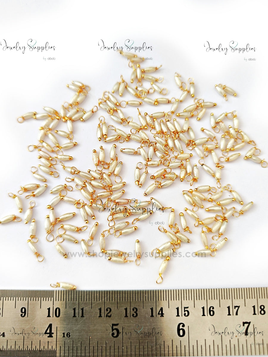 Pearl loreals hanging rice pearl beads tarnish resistant brass wire ATLBGR 10 gm
