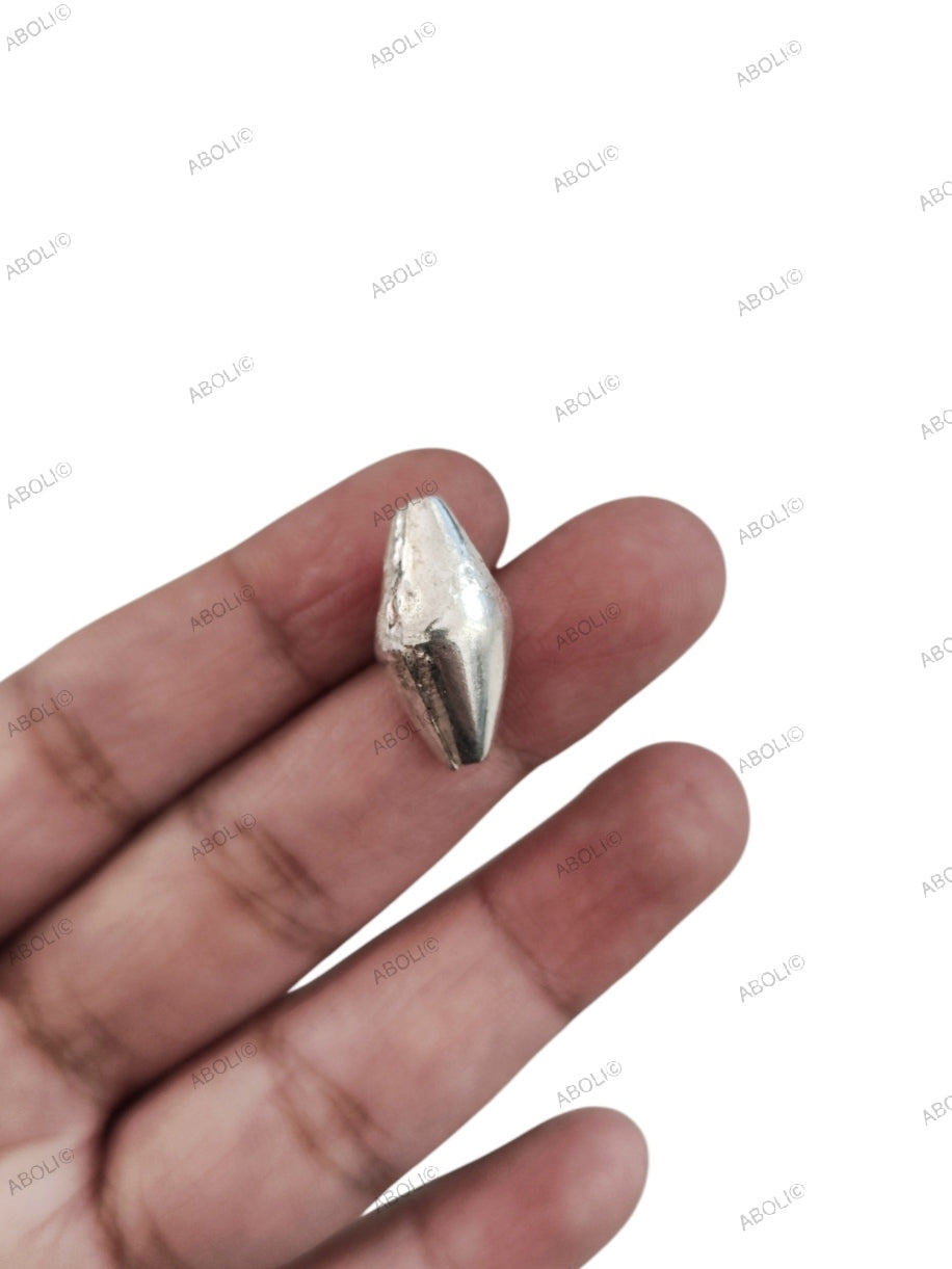 Silver Dholki Beads Brass Silver Damru Beads for traditional necklace, earrings PBDS20 1 Bead