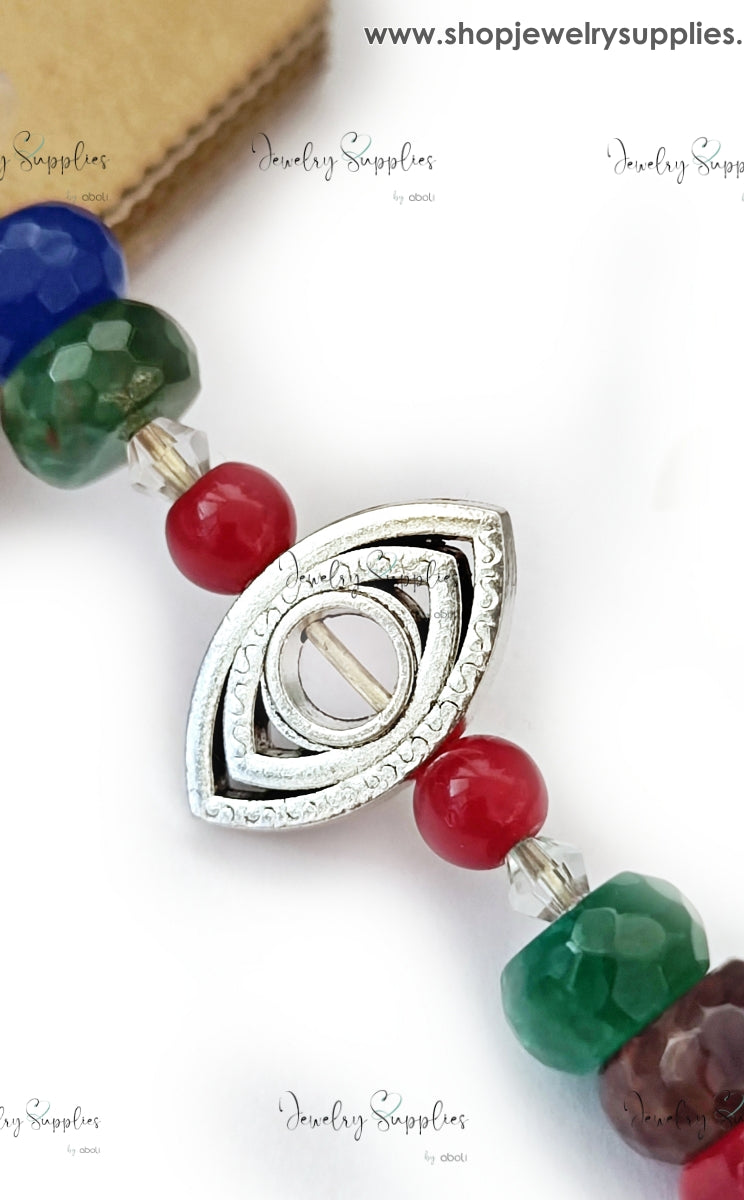 Silver evil eye Spacer Bead for jewellery making