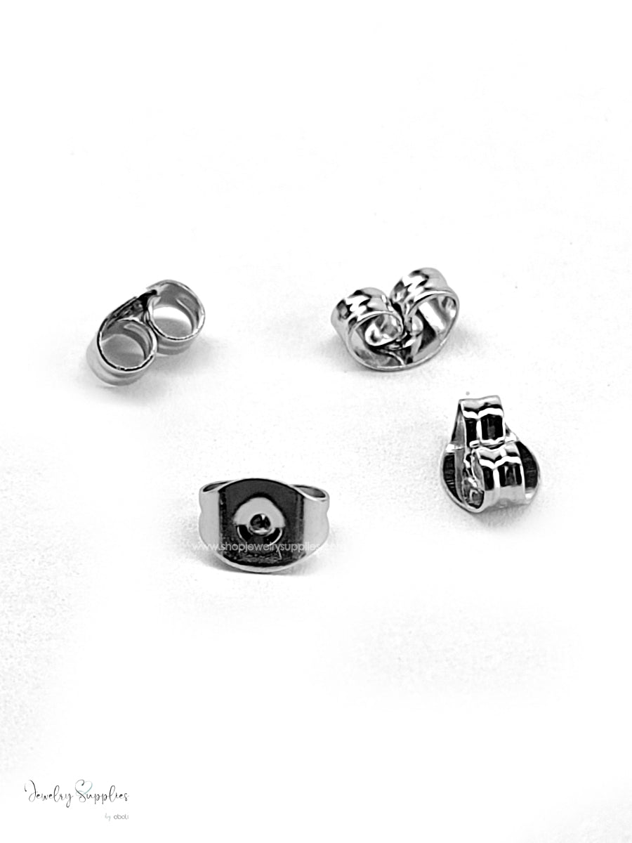 316 Stainless steel earring stopper for sensitive skin butterfly Friction Earring Backs hypoallergenic ear nuts SSEBB2 4 pieces