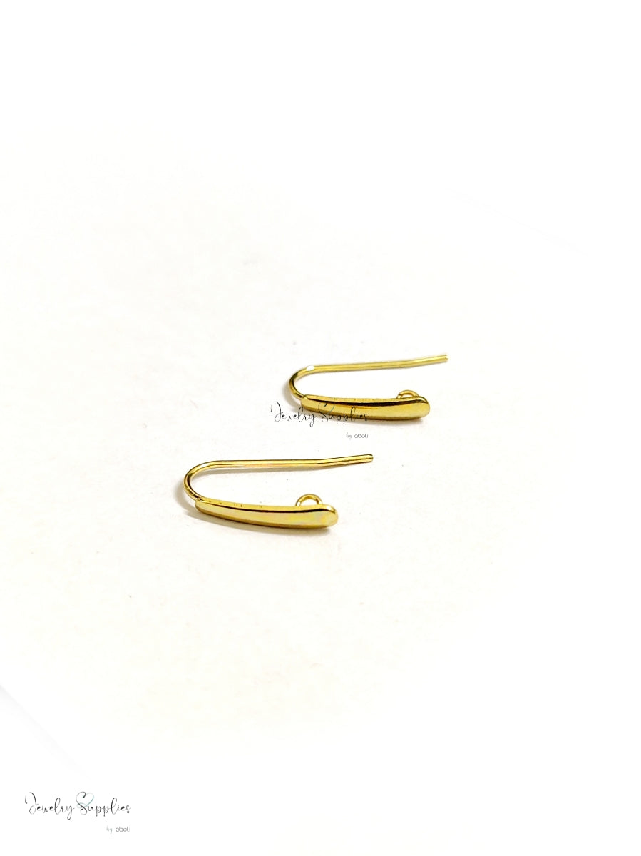 24 k gold plated steel earring hook earring findings 304 Stainless steel SSEF14 2 pieces