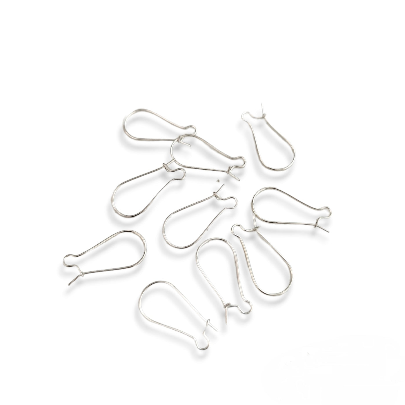 Silver earring hooks kidney wire earring findings  2.5 cm EFKHS26