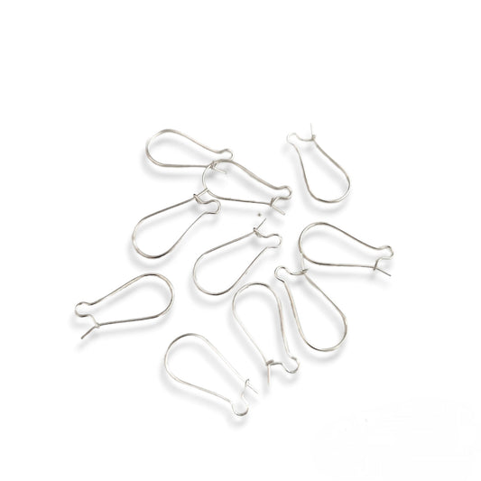 Silver earring hooks kidney wire earring findings  2.5 cm EFKHS26