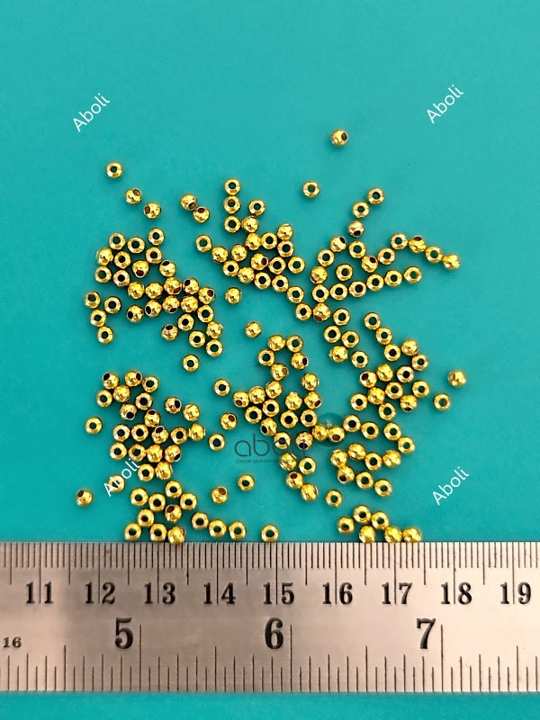 3 mm golden spacer beads plain spacer beads spacers PSBG3 10 gm