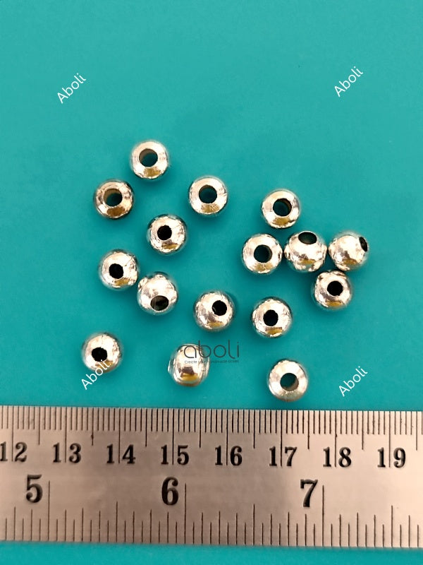 8 mm silver spacer beads plain spacer beads spacers PSBS8 10 gm