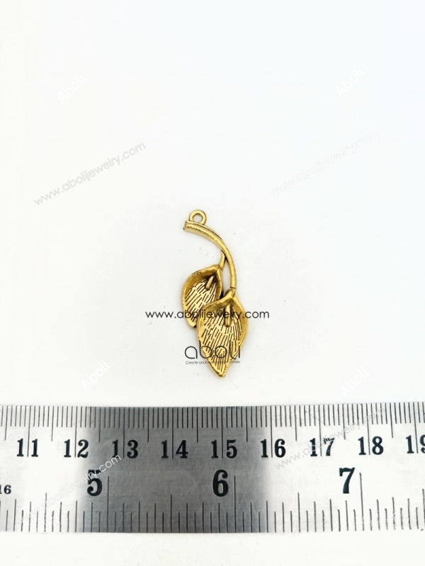 Golden Calla Lilly flowers Charm double flower petal charm CHMG117 1 charm