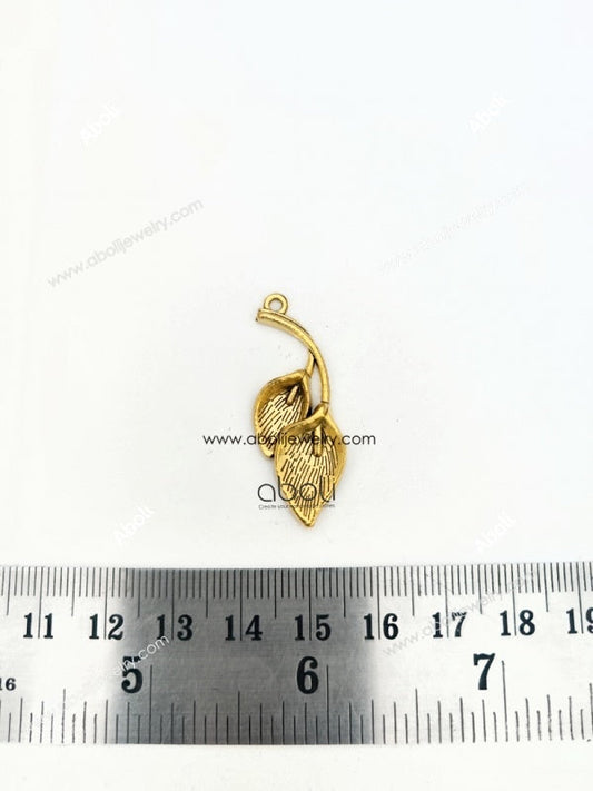 Golden Calla Lilly flowers Charm double flower petal charm CHMG117 1 charm
