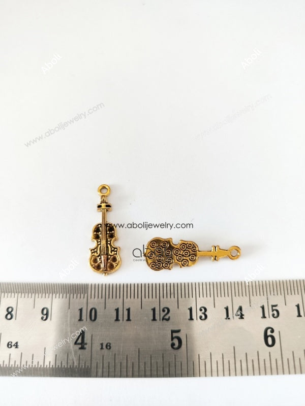 Golden guitar Charm music musical instrument art singer guitarist concert party musician CHMG120 1 charm