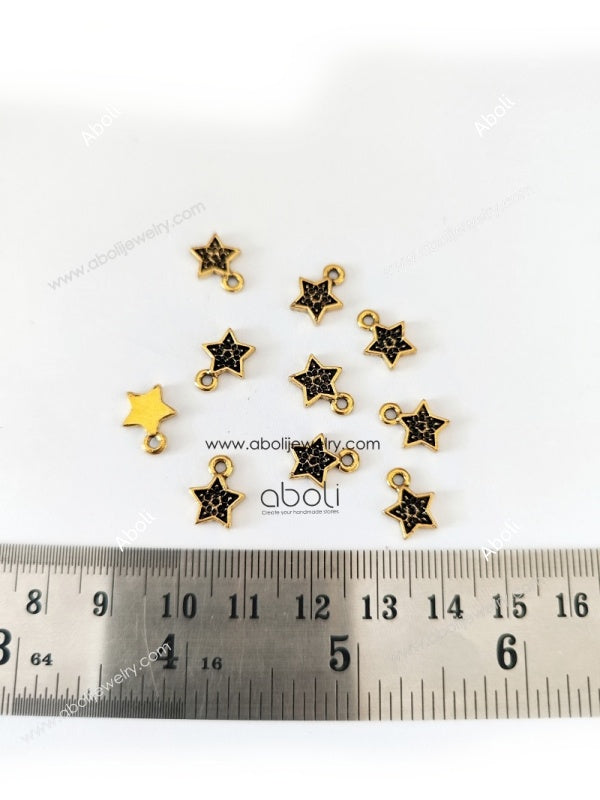 Golden star Charms stars bezel tray charms resin bezels CHMG123 10 gm