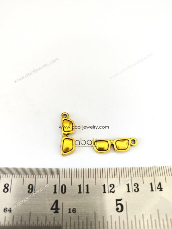 Golden goggle Charm eyeglasses eye shades spectacles ocean summer beach fashion style CHMG134 2 charms