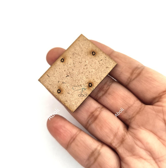Rectangular MDF Base for earrings MDF shapes for fabric jewellery EMDFB1 2 pieces