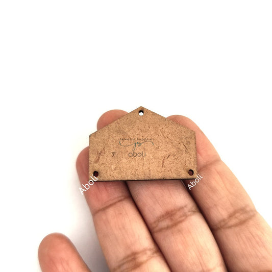 Pentagon MDF Base for earrings MDF shapes for fabric jewellery EMDFB3 2 pieces