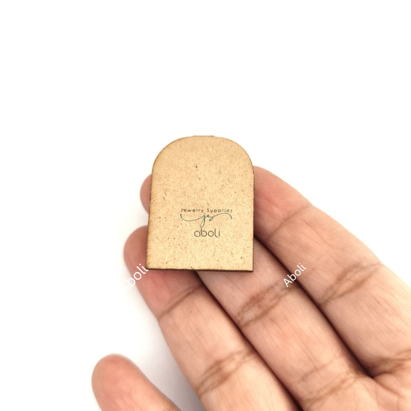 Arch shape MDF Base for earrings Arched MDF shapes for fabric jewellery EMDFB7 2 pieces