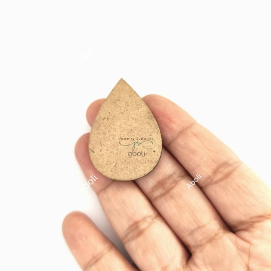 Drop shape Base for earrings Tilak MDF shapes for fabric jewellery EMDFB8 2 pieces