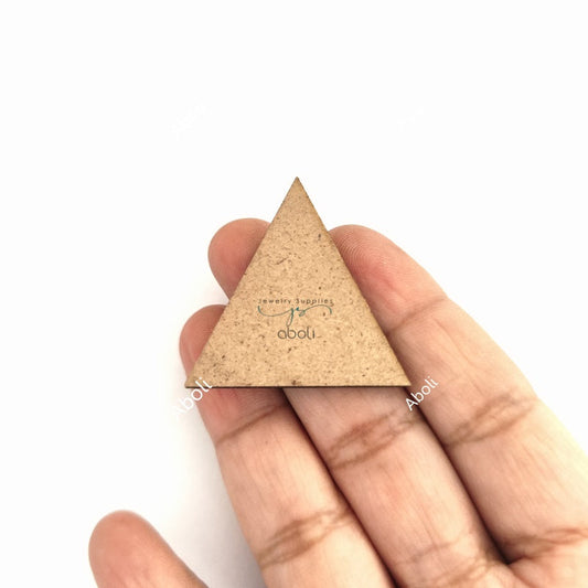 Triangular Base for earrings Triangle MDF shapes for fabric jewellery EMDFB11 2 pieces