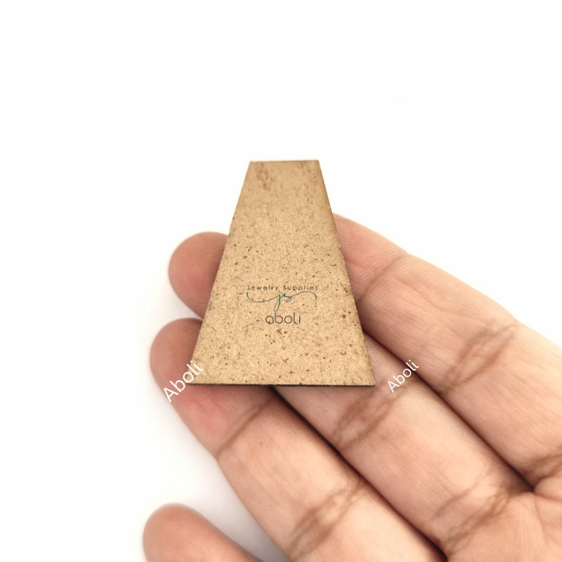 Trapezoid Base for earrings Trapezium MDF shapes for fabric jewellery EMDFB10 2 pieces