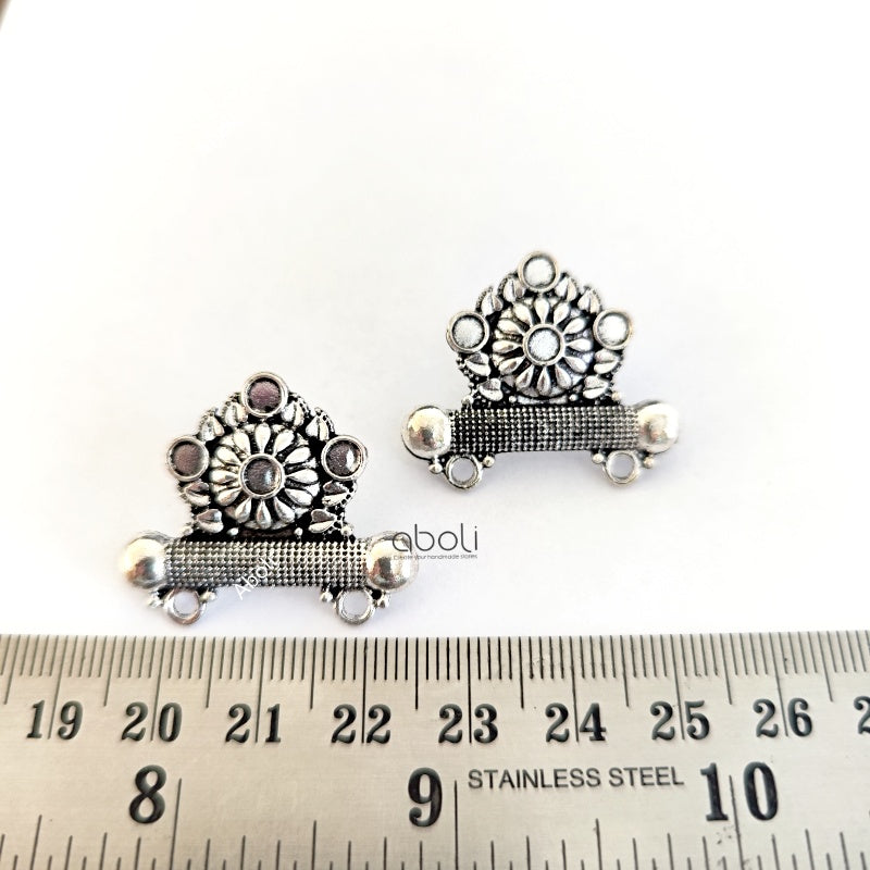 Silver earrings stud components metal earrings findings ESS75