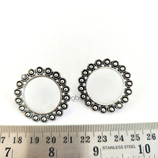 Silver earring resin base earrings stud components metal earrings findings ESS73