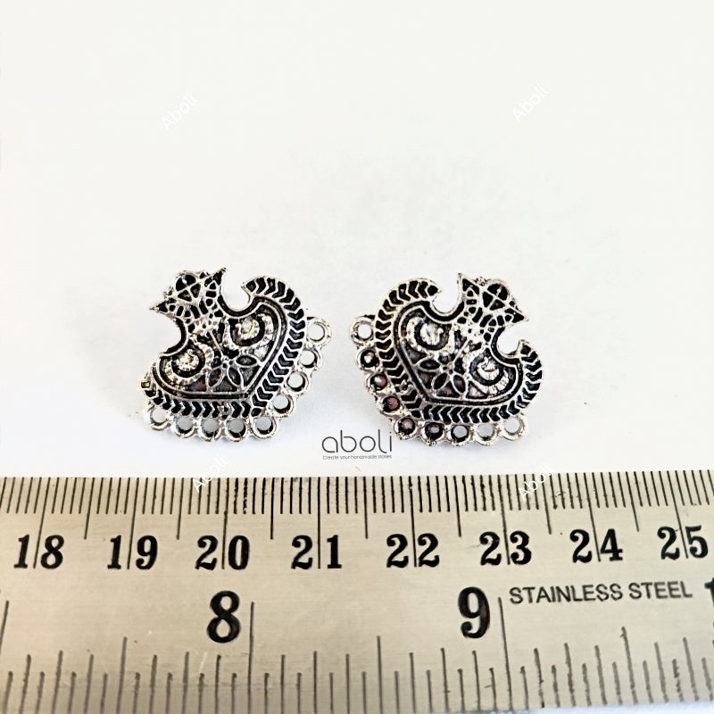 Silver earrings stud components metal earrings findings ESS70