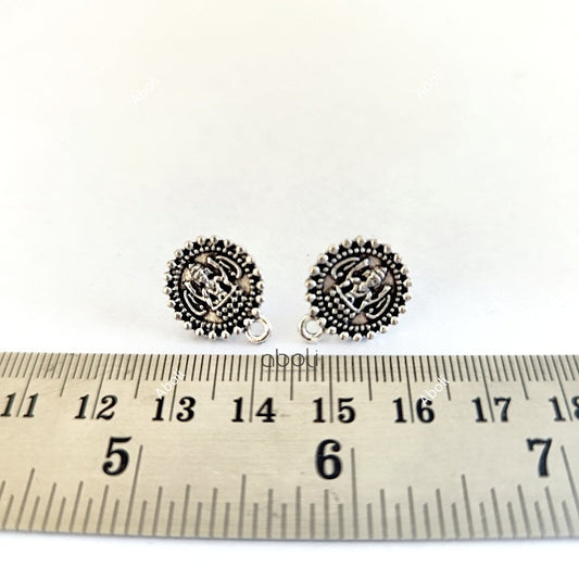 Silver earrings stud components metal earrings findings ESS63
