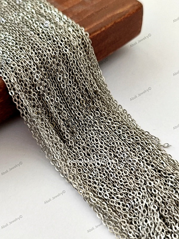 1 mm silver chain tarnish resistant brass loose chain unfinished chains NCHS