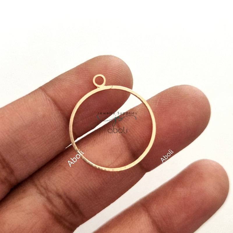 Anti Tarnish Golden Round Resin Bezel Open Bezel Bezel Frame Resin Jewellery 2 cm ATRBB03