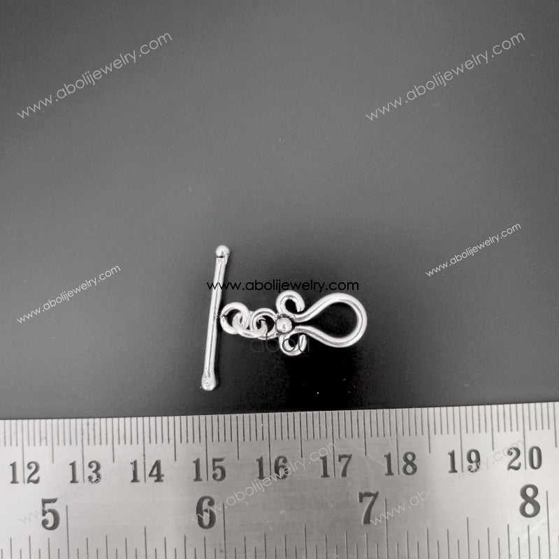 Silver toggle clasp tarnish resistant brass STC05